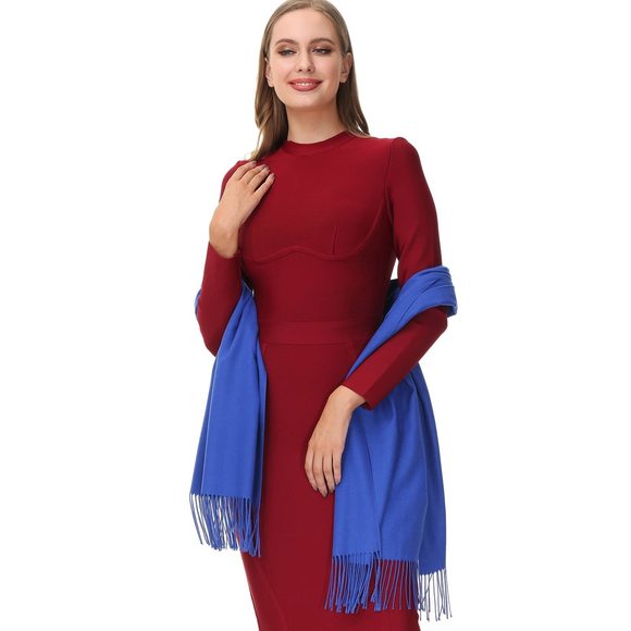 Pashmina Shawl Wraps Cashmere Feel Scarves Winter Warm Soft Fashion Scarf For💟 - Picture 3 of 6